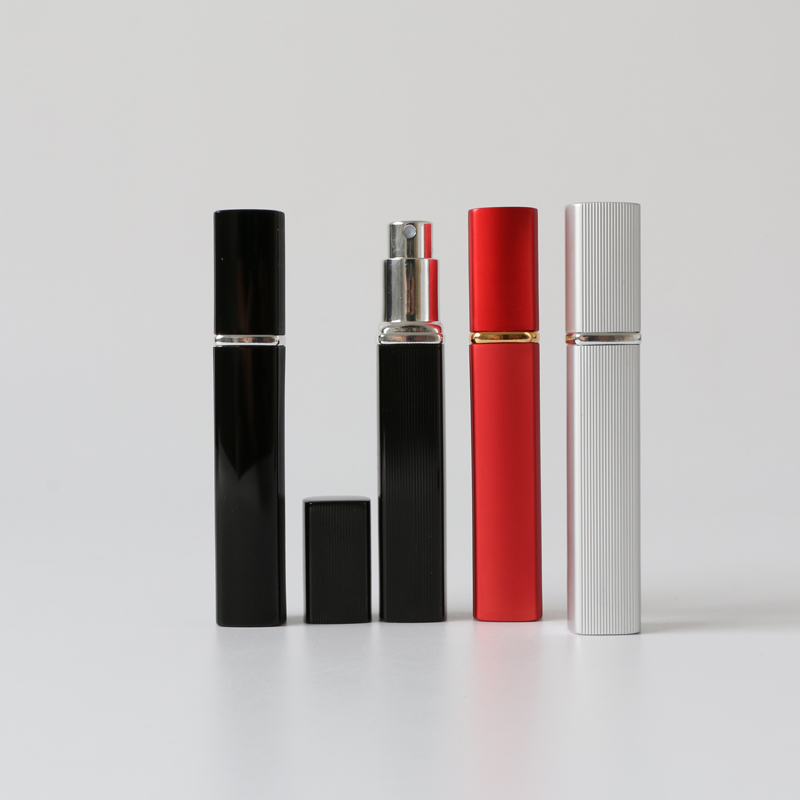 square shape 8ml 10ml pocket perfume refillable atomizer bottle 